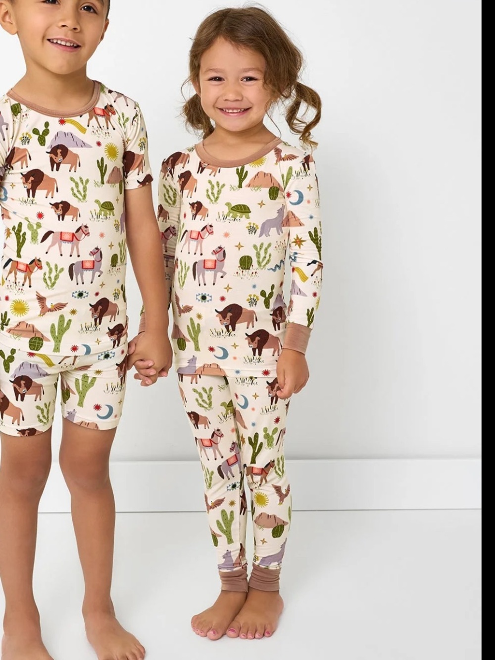 Little Sleepies Wild Frontier Kids Pajama Set in Cream